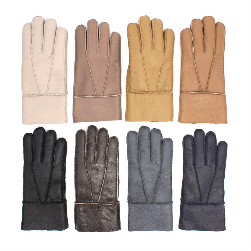 Winter sheepskin gloves with full special pure hand sewn YT8