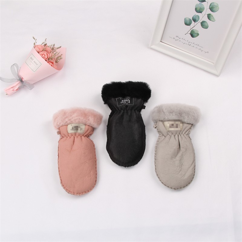 Shearling gloves Winter fur gloves pure hand-made integrated gloves YT10