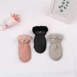 Shearling gloves Winter fur gloves pure hand-made integrated gloves YT10