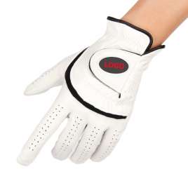 White Golf Gloves Super Soft Imported Sheepskin Customizable Logo NAN157