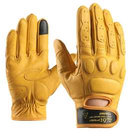 Customized yellow and black cowhide combat anti fall gloves NAN165