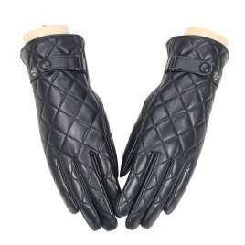 Grid style gloves with thick velvet and warm touch screen driving gloves NS38