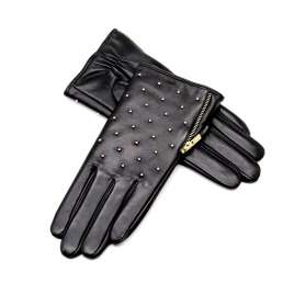 Zipper gloves, rivet gloves, starry sky lightweight sheepskin gloves, NS106