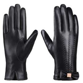 High quality metal bow gloves for girls, fashionable outdoor gloves NS274