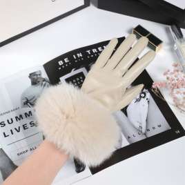 Christmas Gift Sheepskin Gloves Women's White Touchscreen Gloves MK04