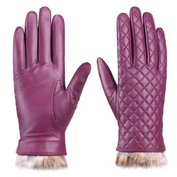 100% wool inner gloves purple driving touch screen sheepskin gloves NS270